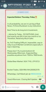 Client Update well-before Lock Down announced