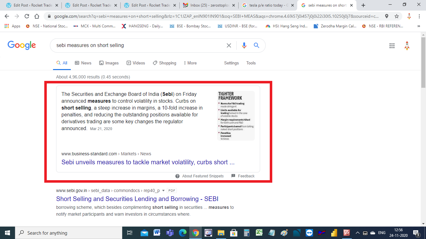 sebi measures on short selling