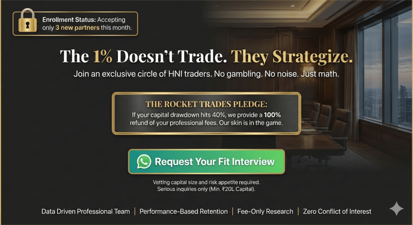 Join an exclusive circle of HNI traders. No gambling. No noise. Just math.
